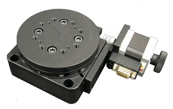 Solid Core Motorized Rotary Table, Stage Diameter: 3.937 in (100 mm) 