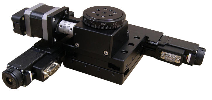 Stepper Motor Driven XY-Theta Alignment Stage  with Optical Encoder 