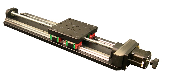 Stepper Motor Driven Linear Single-axis Stage, Travel  : 900 mm, Stage Size: 120 mm by 120 mm
