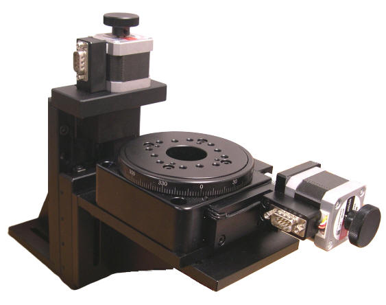 Motorized Linear Z-axis plus Rotary Positioning Stages