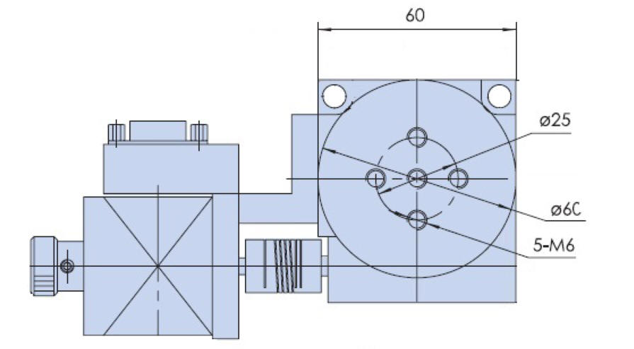 Three-axis Stepper Motor Driven Yaw, Pitch and Roll Stage, Diameter 60 mm